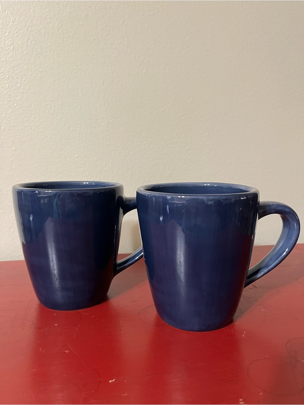Pottery Barn Sausalito Dark Blue Coffee Mugs Set of 2